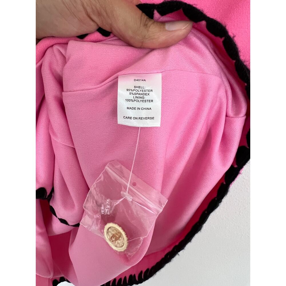 Alexia Admor Barbie Pink Pearl Button Mini Dress NWT Size 6 - Picture 4 of 8